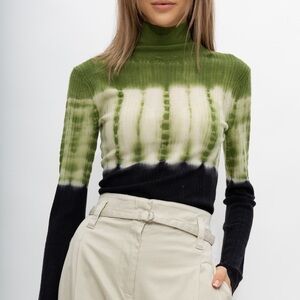 Proenza schouler white label tie-dye turtleneck long sleeve top